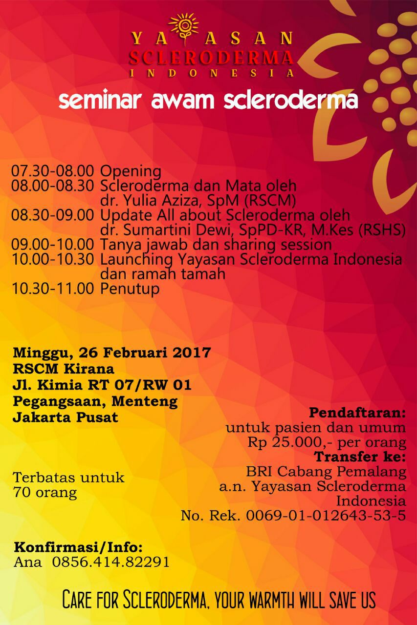 Seminar Awam Scleroderma dan Launching Yayasan Scleroderma Indonesia